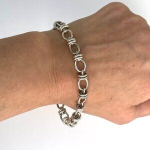 Sterling Silver 925 Signed B.A.B 7MM Specialty Cable Link Bracelet Sz 8" 22.5g